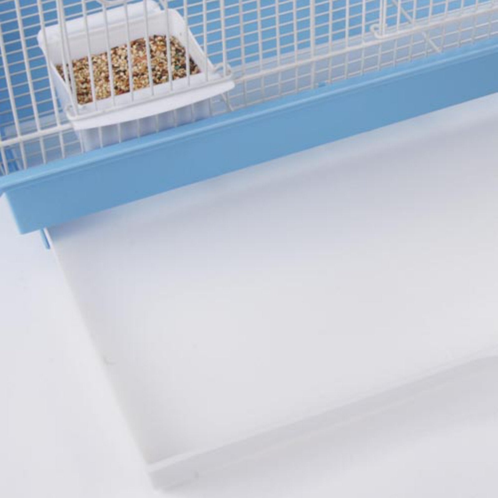 Triple Roof Cockatiel Cage, Blue and White