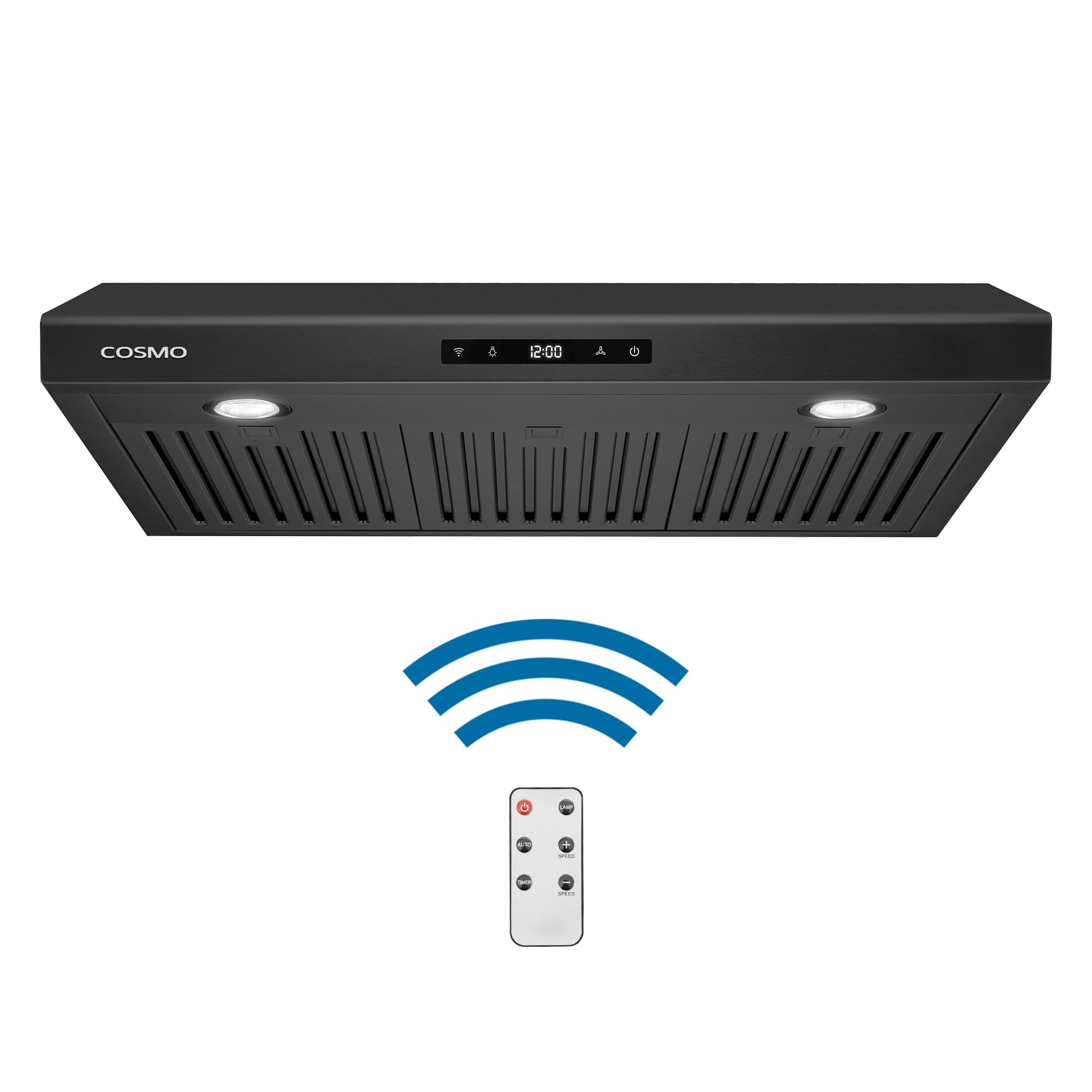 COS-KS6U30-BK 30 in. Haven Collection 500 CFM Ducted Under Cabinet Range Hood, Touch Controls, LED Lights in Matte Black, 30 inch