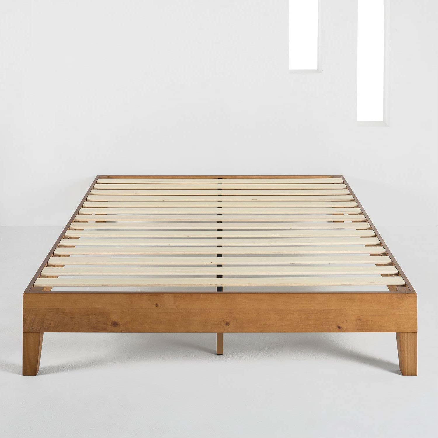 Full Mid-Century Solid Wood Platform Bed Natural