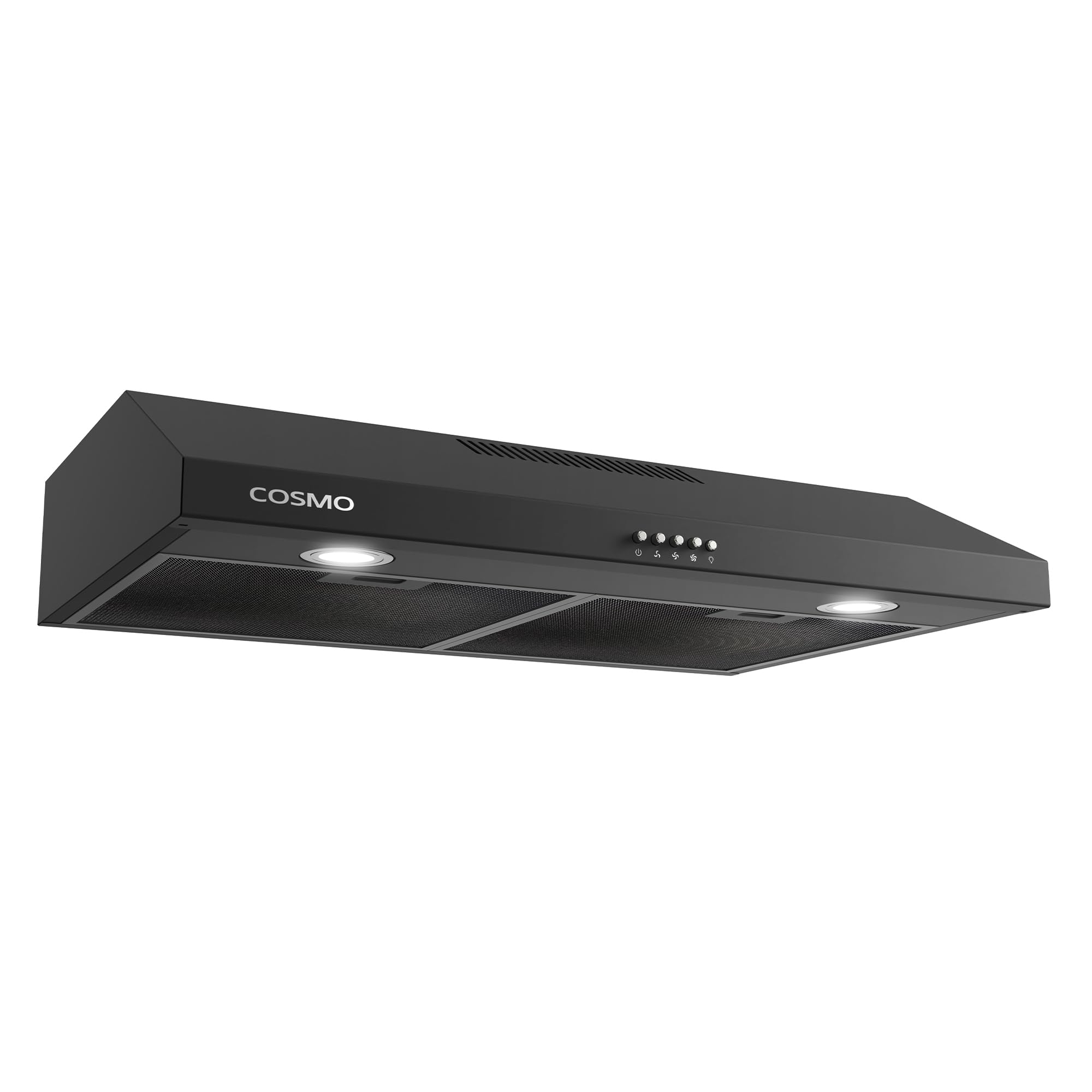 COS-5U30-BK 30 in. Delta Collection Ducted Under Cabinet Range Hood, Button Controls, Reusable Filters, LED Lights in Matte Black, 30 inch (Slim)