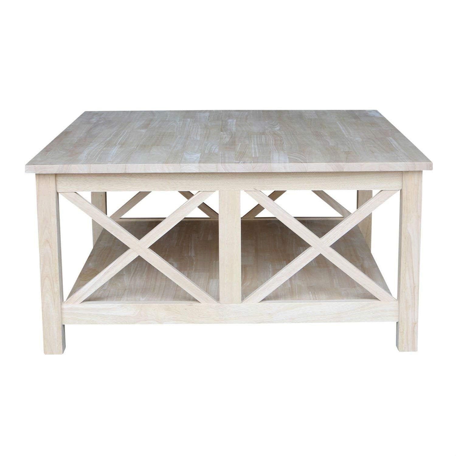 Square Unfinished Solid Wood Coffee Table