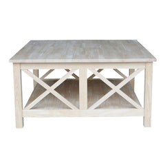 Square Unfinished Solid Wood Coffee Table