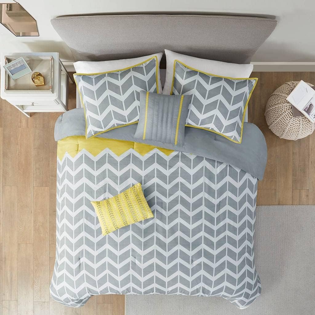 FastFurnishings Twin/Twin XL Grey Yellow Set
