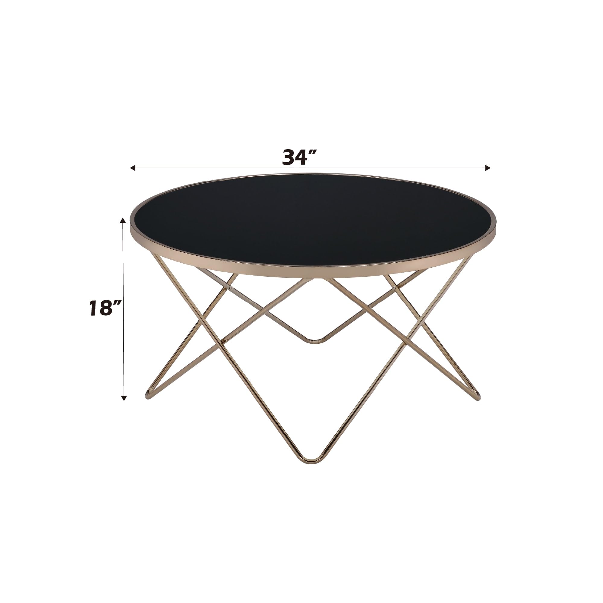 Valora Coffee Table in Black Glass and Champagne