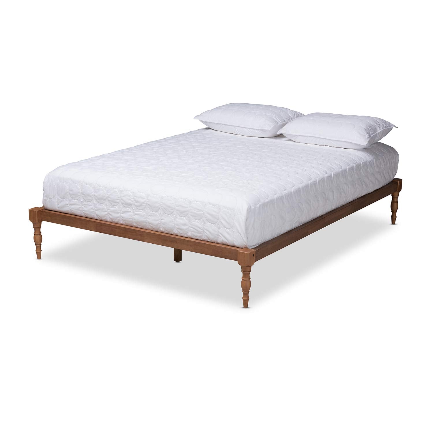 Iseline Modern and Contemporary Walnut Brown Finished Wood Full Size Platform Bed Frame