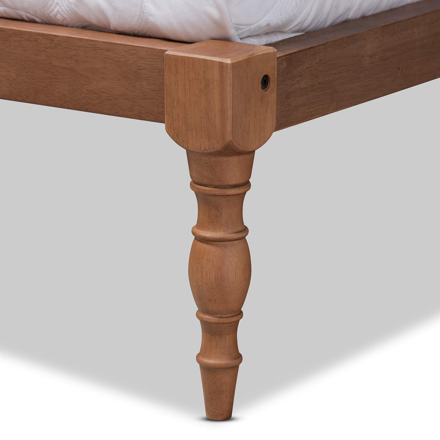Iseline Modern and Contemporary Walnut Brown Finished Wood Full Size Platform Bed Frame