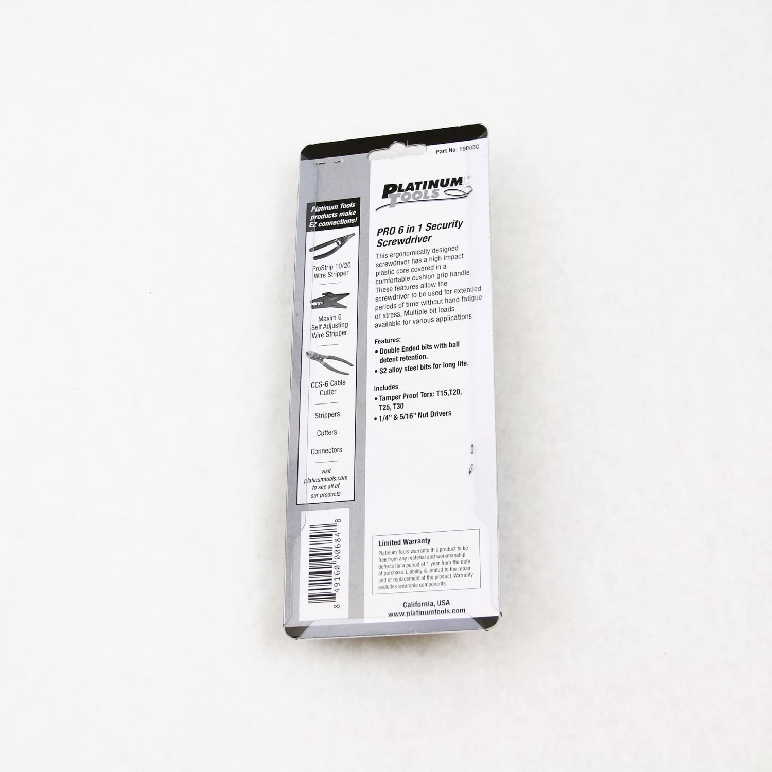 Platinum Tools 19003C PRO 6-in-1 Security Screwdriver