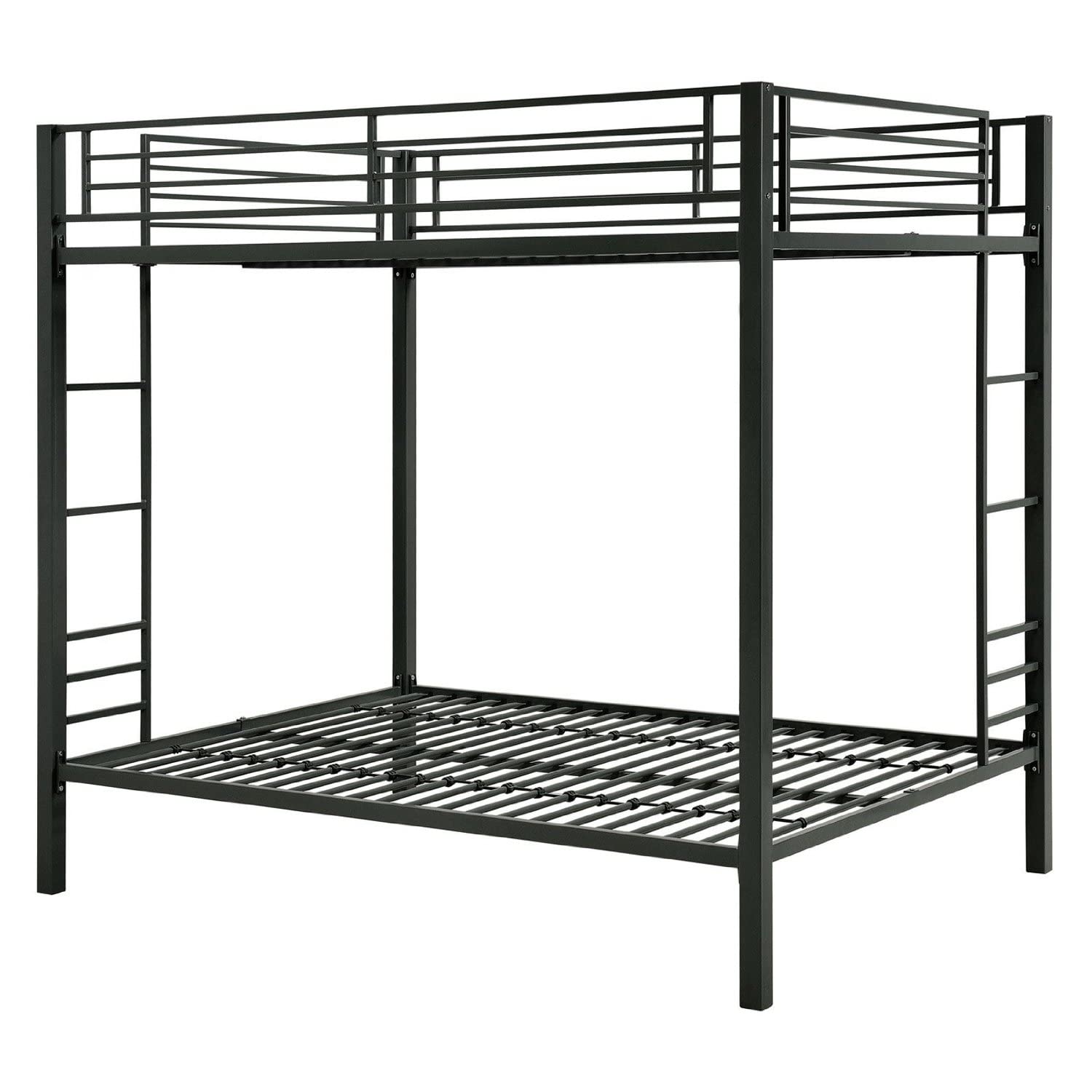Full Over Full Sturdy Black Metal Bunk Bed