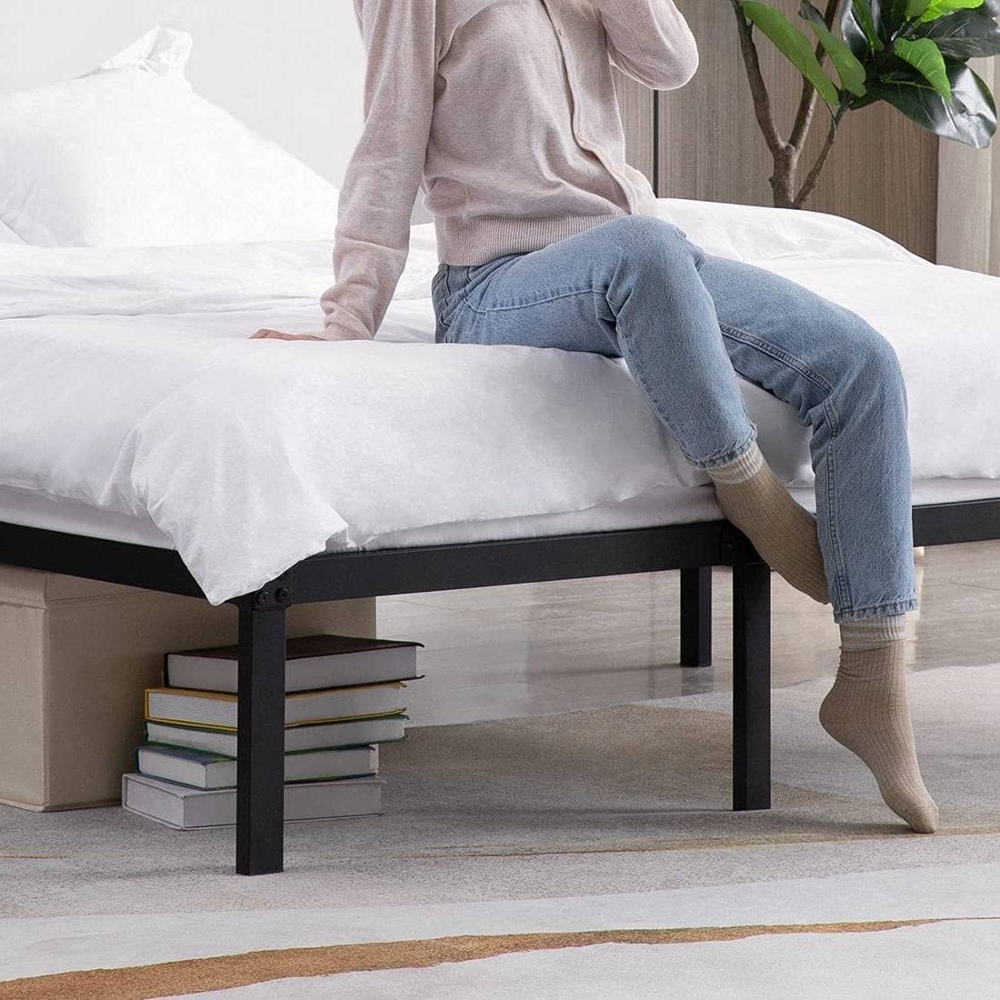 Fast Furnishings Cal King 16inch  Heavy Duty Metal Bed Frame