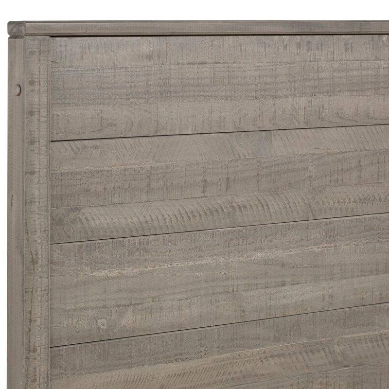 Fast Furnishings Queen Grey Wood Bed with Headboard