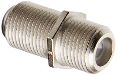 Close-up of a metal threaded connector showcasing its detailed grooves and metallic finish.