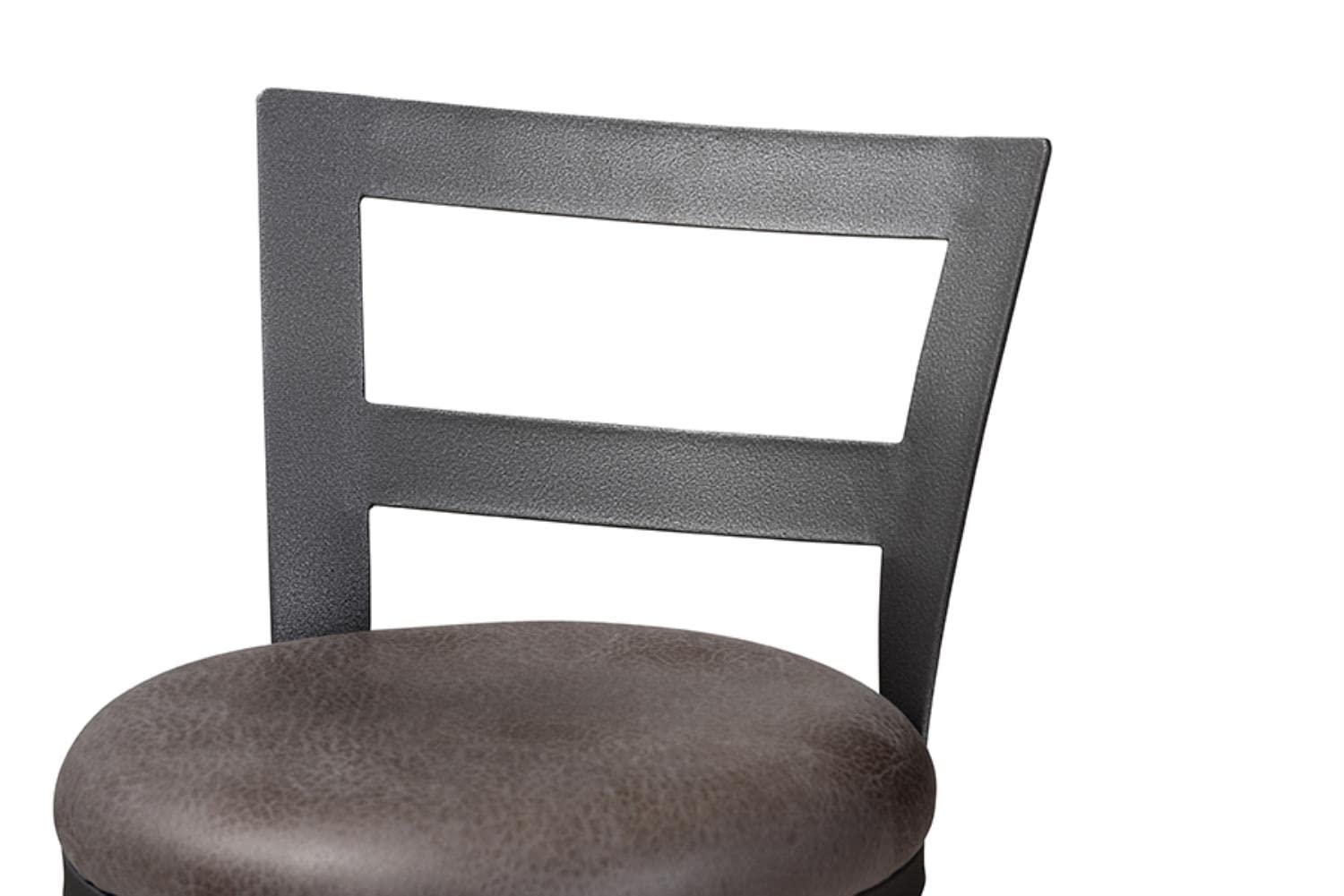 Baxton Studio Arjean Rustic and Industrial Grey Fabric Upholstered Counter Stool Set