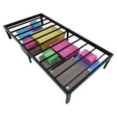 Twin XL College Dorm Black Metal Platform Bed Frame