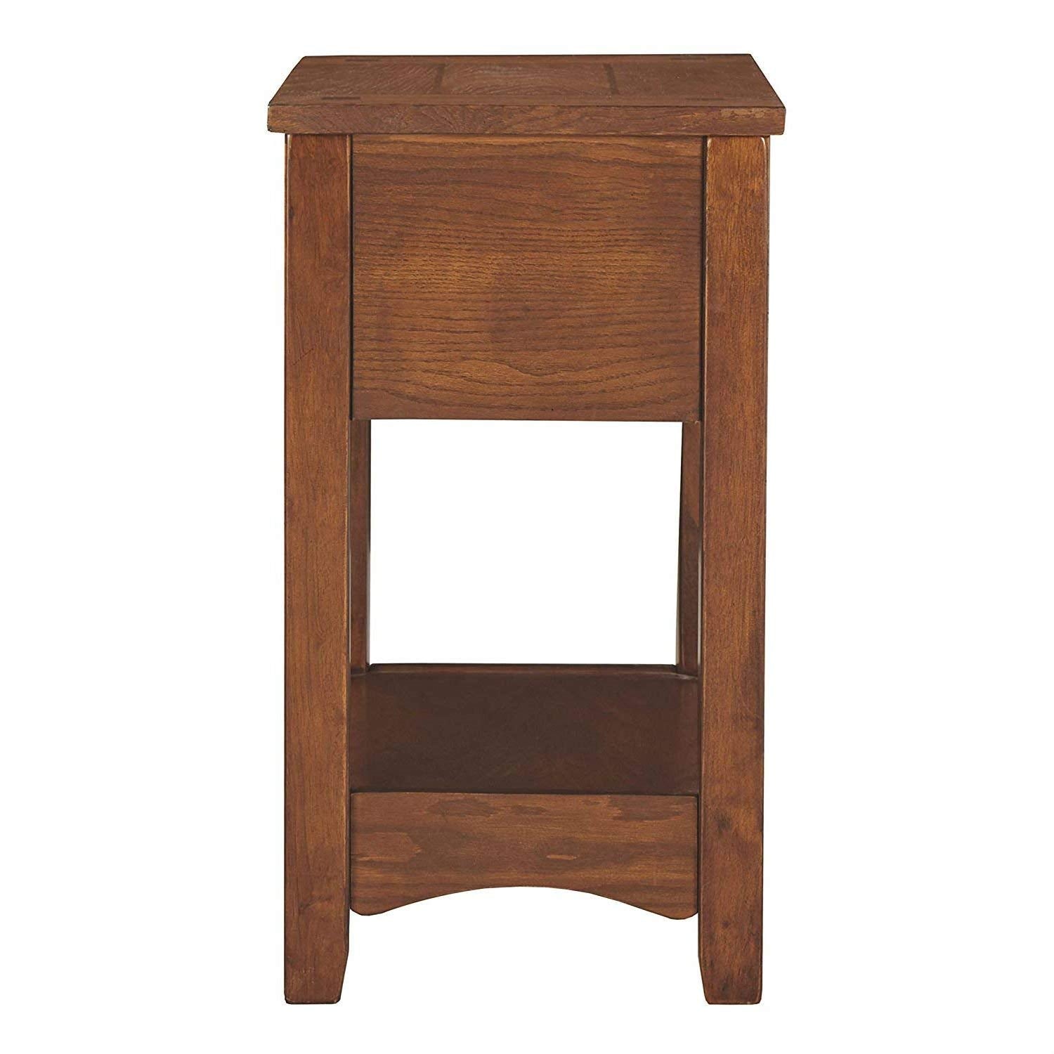 Mission Style Brown Wood 1-Drawer End Table Nightstand