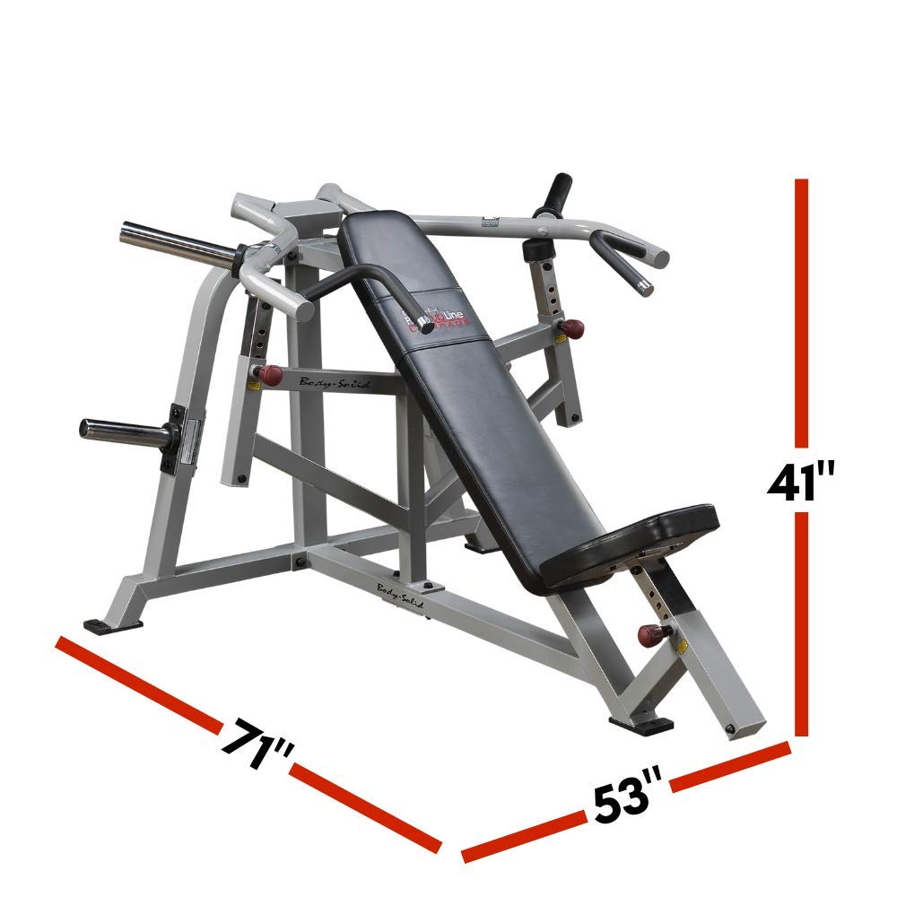 Pro ClubLine (LVIP) Incline Press Leverage Gym Bench - Converging Chest & Shoulder Press Machine with Sealed Bearings and Gas-Assisted Start Positions