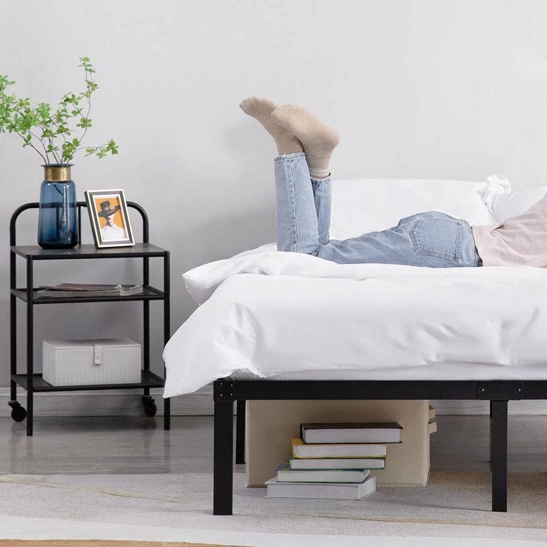 King 16 Inch Heavy Duty Metal Bed Frame 3500 lbs Cap