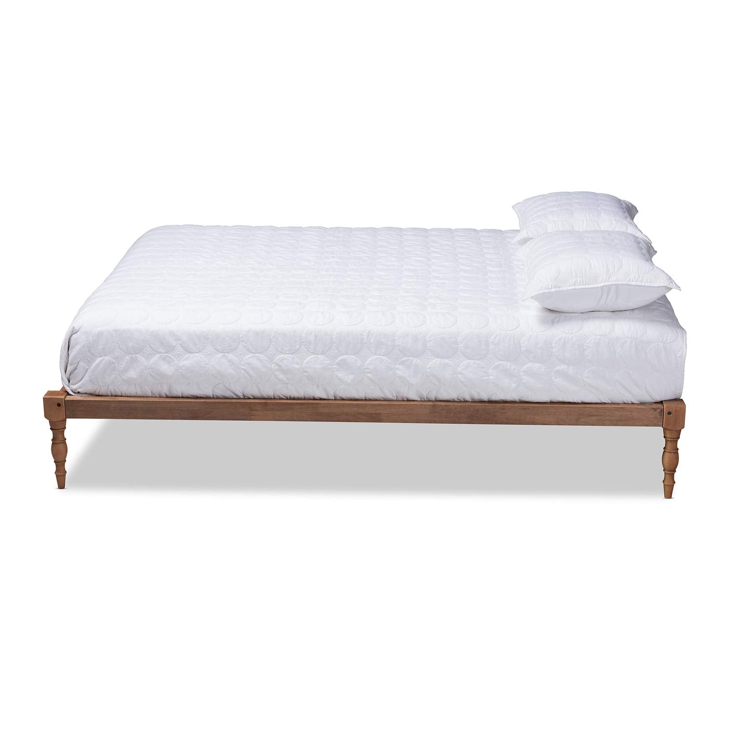 Iseline Modern and Contemporary Walnut Brown Finished Wood Full Size Platform Bed Frame