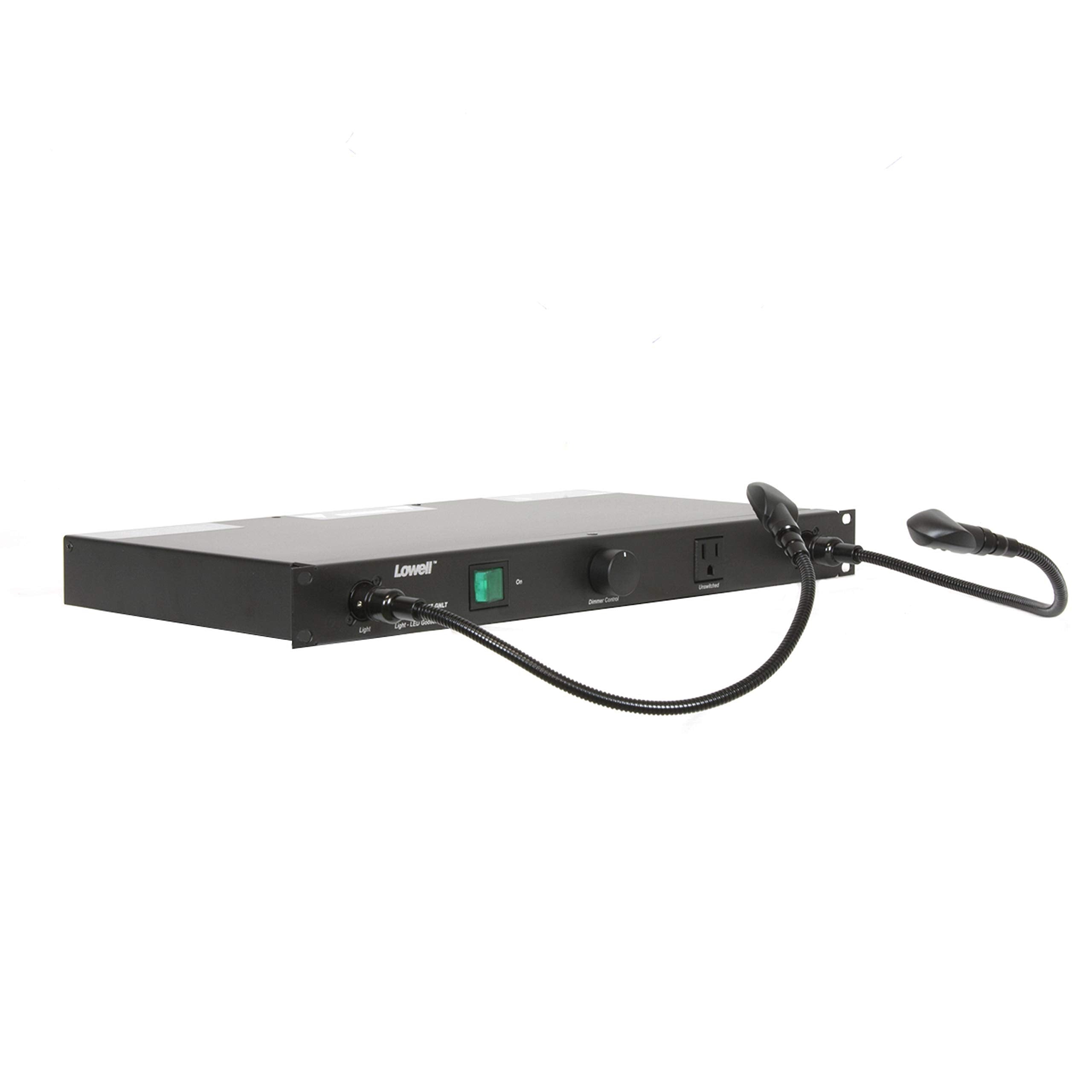 Lowell ACR-1507-GNLT PDU, 7x15A Outlets (Front/Rear), Gooseneck Lights, XLR