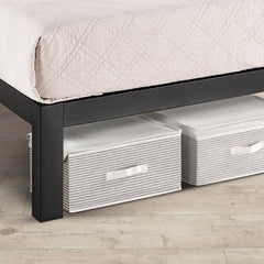 Queen Metal Platform Bed Frame w/ 3.86 Inch Wide Slats