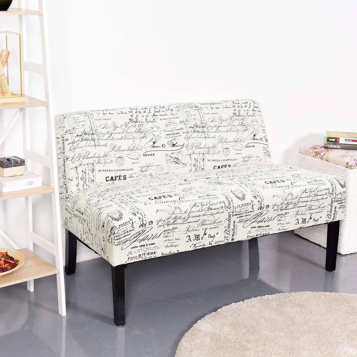 Fast Furnishings Modern Loveseat Sofa Off-White Pattern