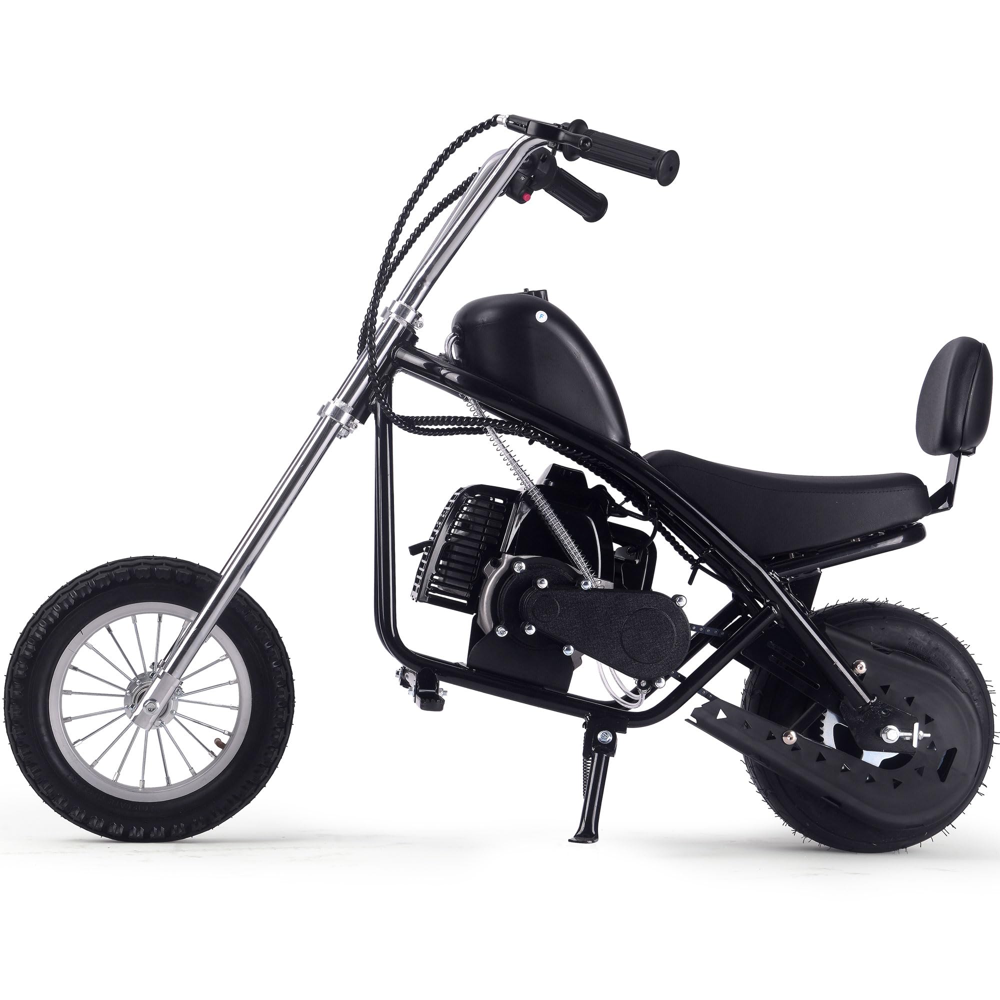 MotoTec 49cc Gas Mini Chopper V2, Pull Start Engine, 23 Mile Range, Black