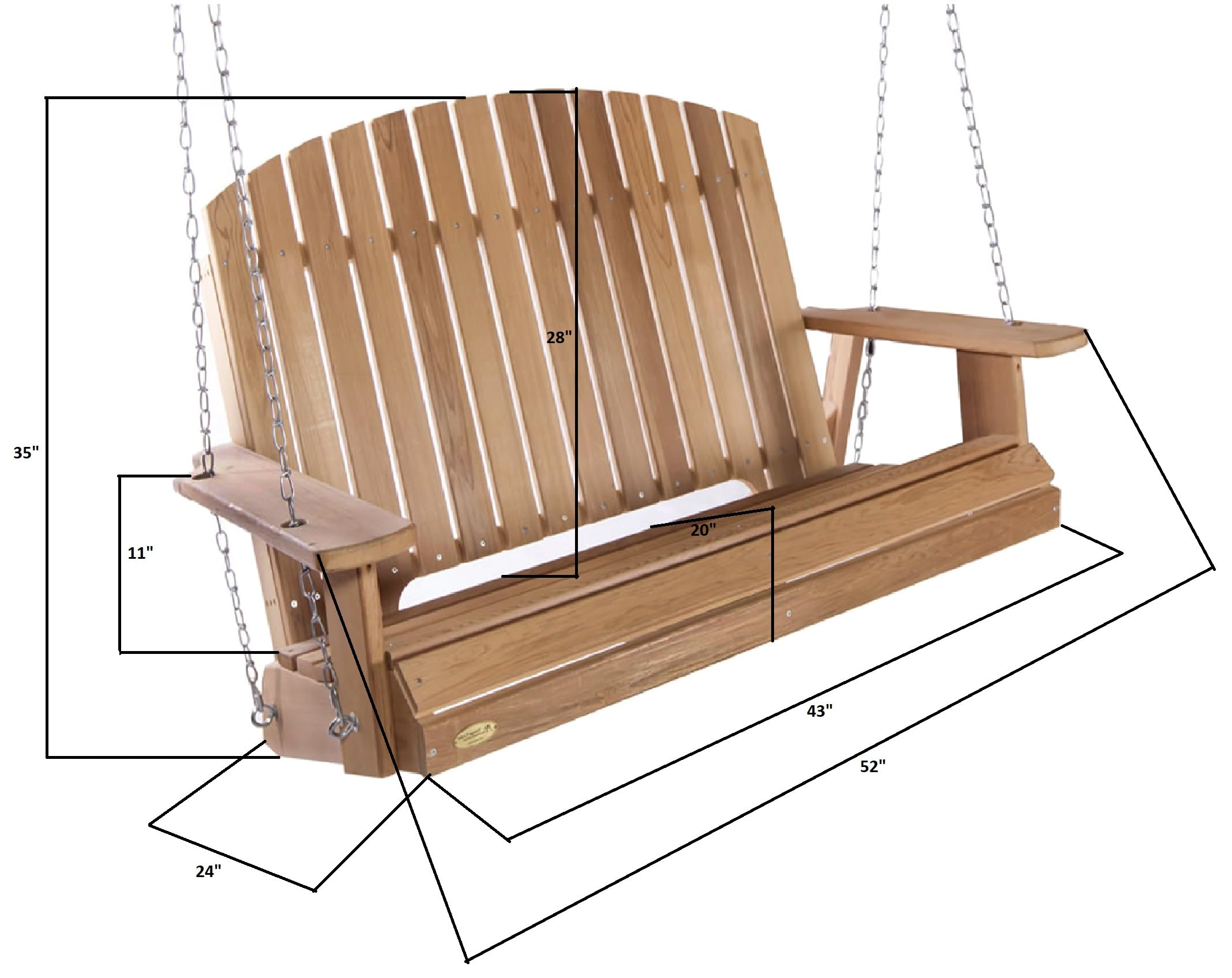 PO72-S Cedar Pergola Garden Arbor | Handcrafted Wood Swing for Backyard | Garden Outdoor | Luxurious Cedar Outdoor Patio Swing Set 82x72x74