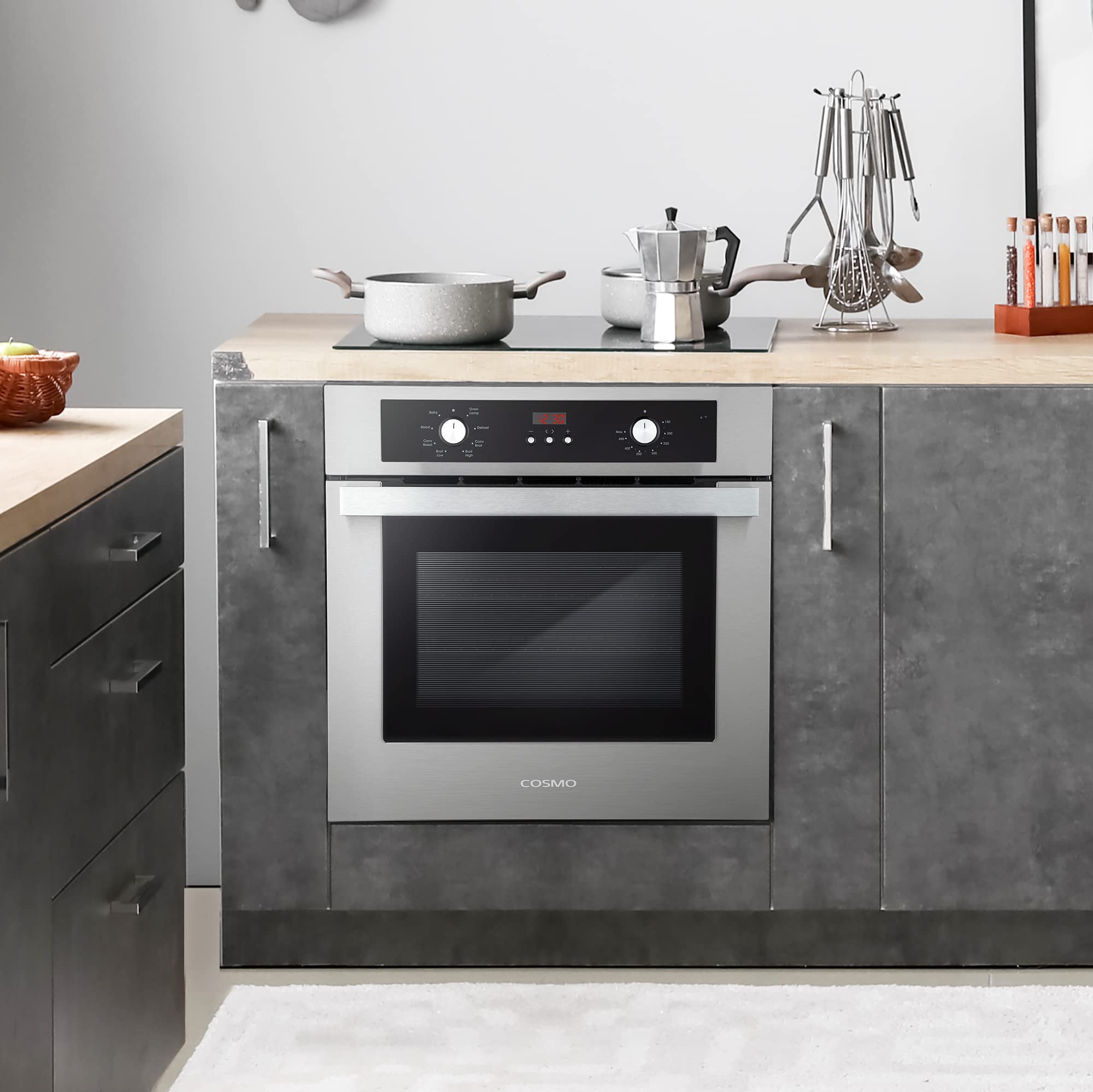 C51EIX 24 in. Lumin Collection 2.5 cu. ft. Electric Wall Oven, 8 Functions & Turbo True European Convection in Stainless Steel