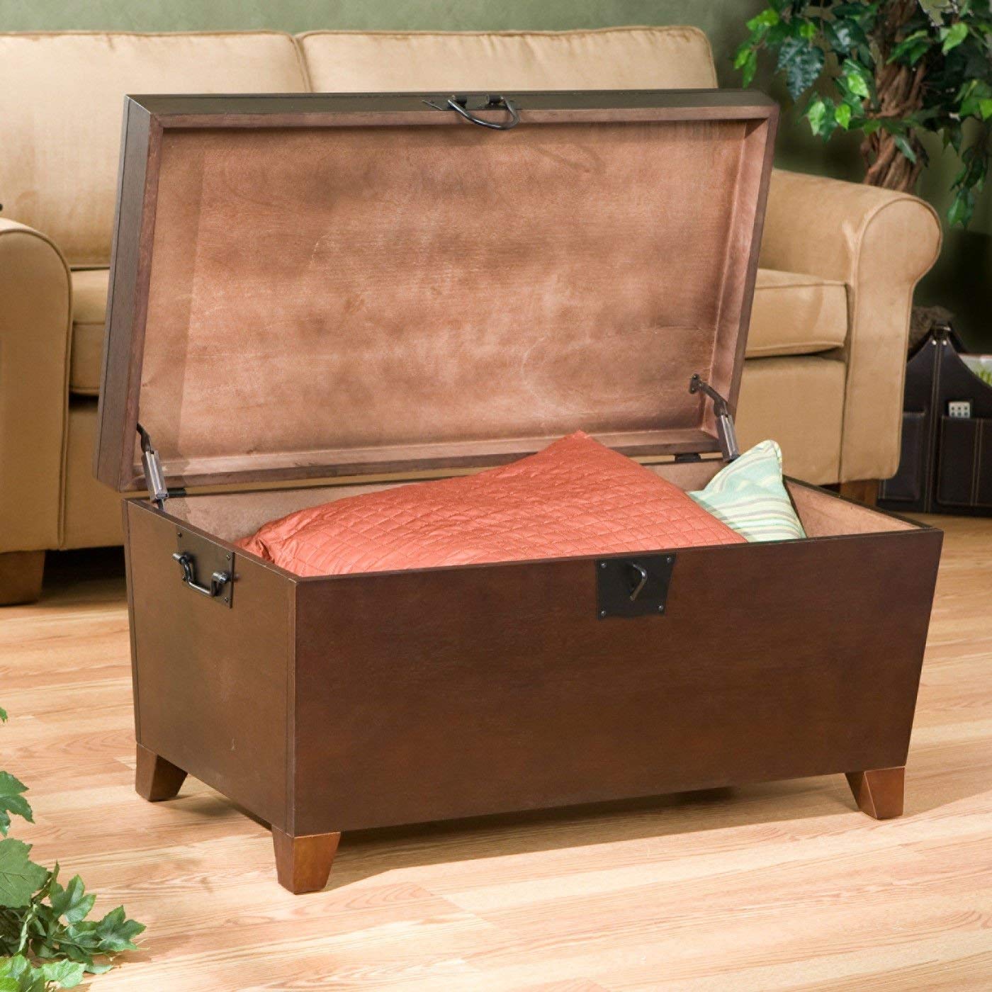 Fast Furnishings Contemporary Lift Top Coffee Table Trunk Espresso Finish