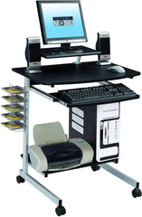 FastFurnishings Mobile Computer Cart Desk w/ Tray