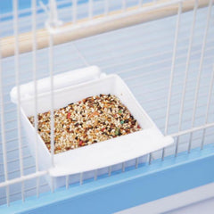 Triple Roof Cockatiel Cage, Blue and White