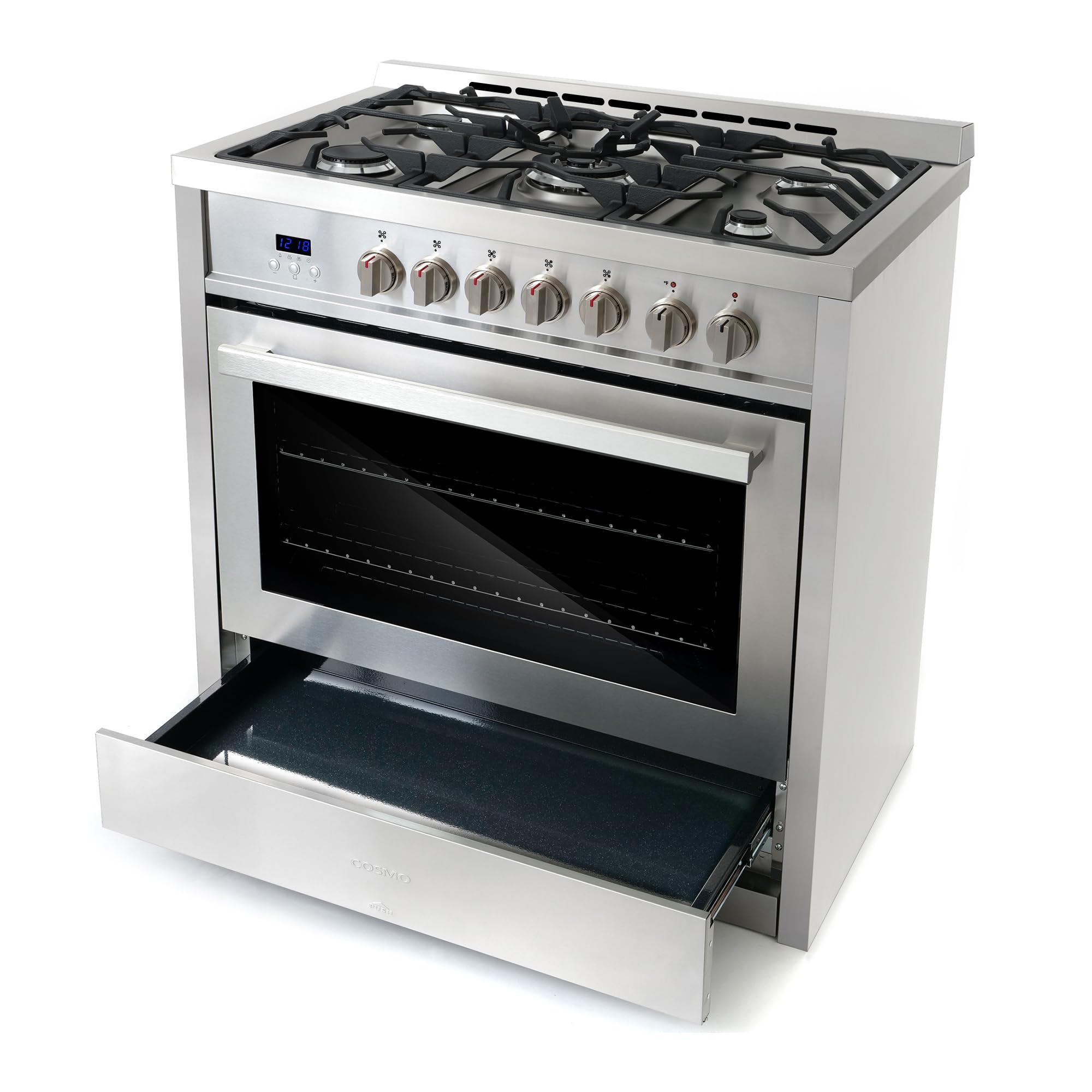 F965NF 36 in. Stellar Collection 3.8 cu. ft. Dual Fuel Range, 5 Sealed Burners, 8 Function Convection Oven in Stainless Steel