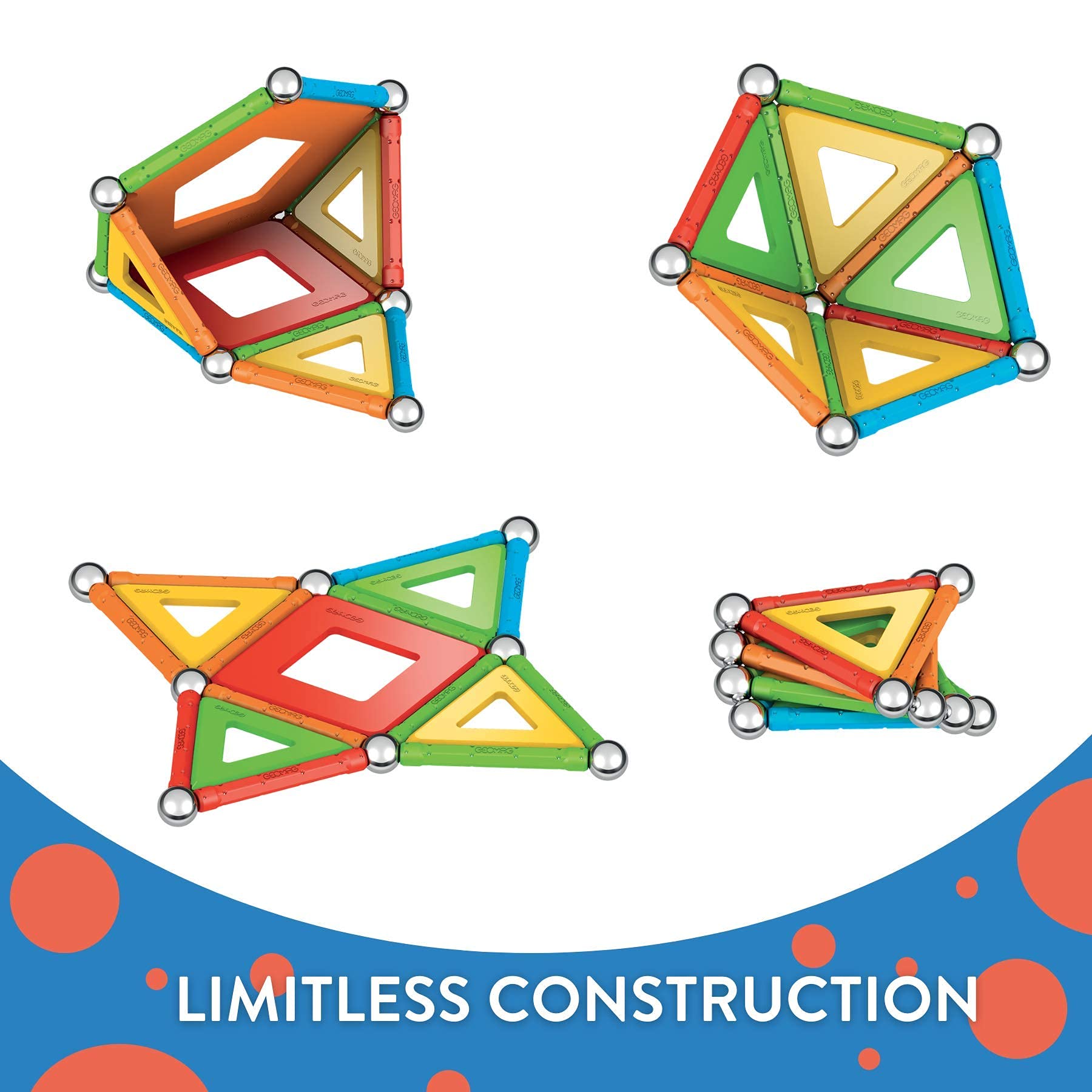 Magnetic Toys | Magnets for Kids | STEM-endorsed Educational Building Set Made from 100% Recycled Plastic | Storage Box | Age 5+ (35 Pieces, Supercolor)