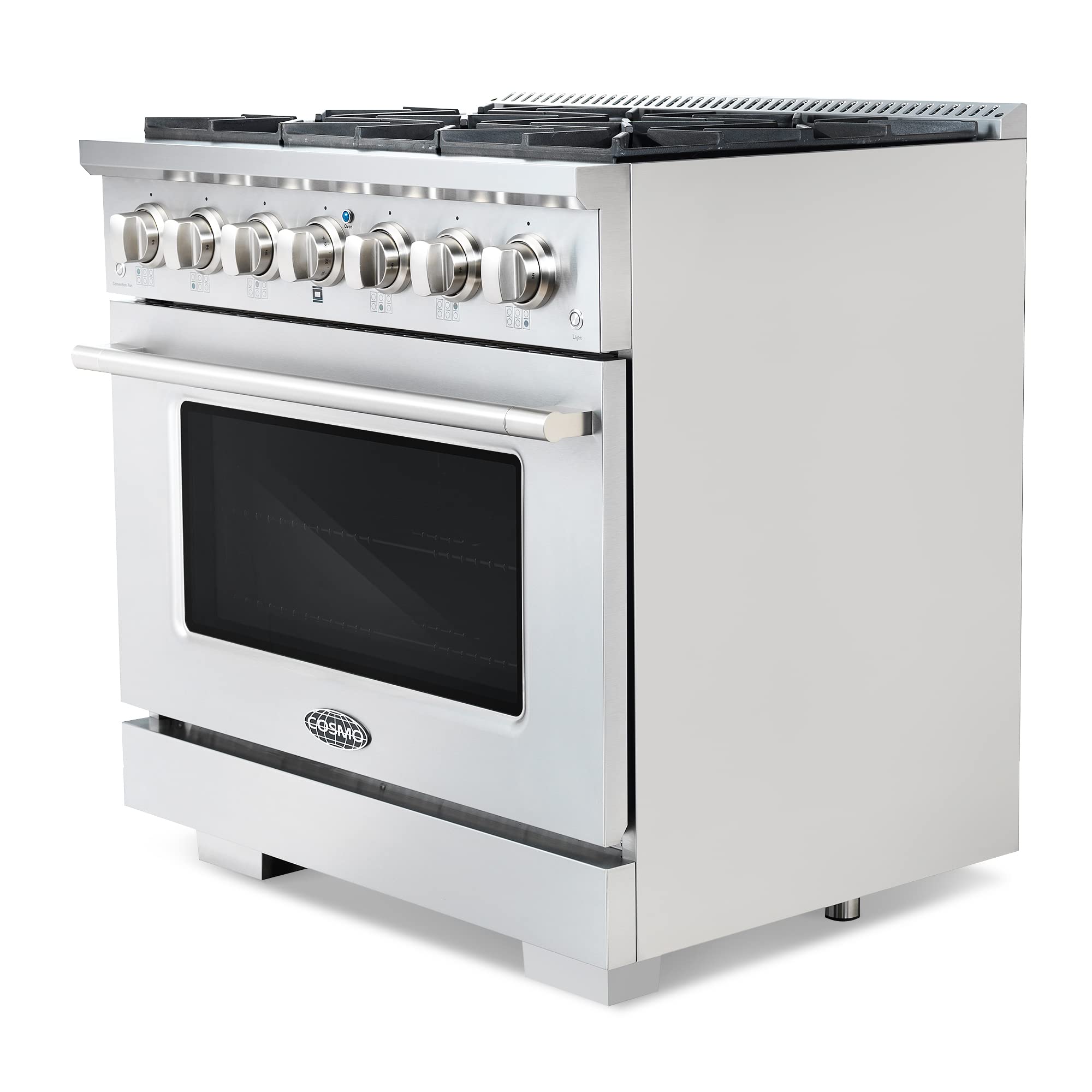 GRP366 36 in. Vista Collection 4.5 cu. ft. Gas Range, 6 Burners, Convection Oven, LED Light Panel in Modern Stainless Steel