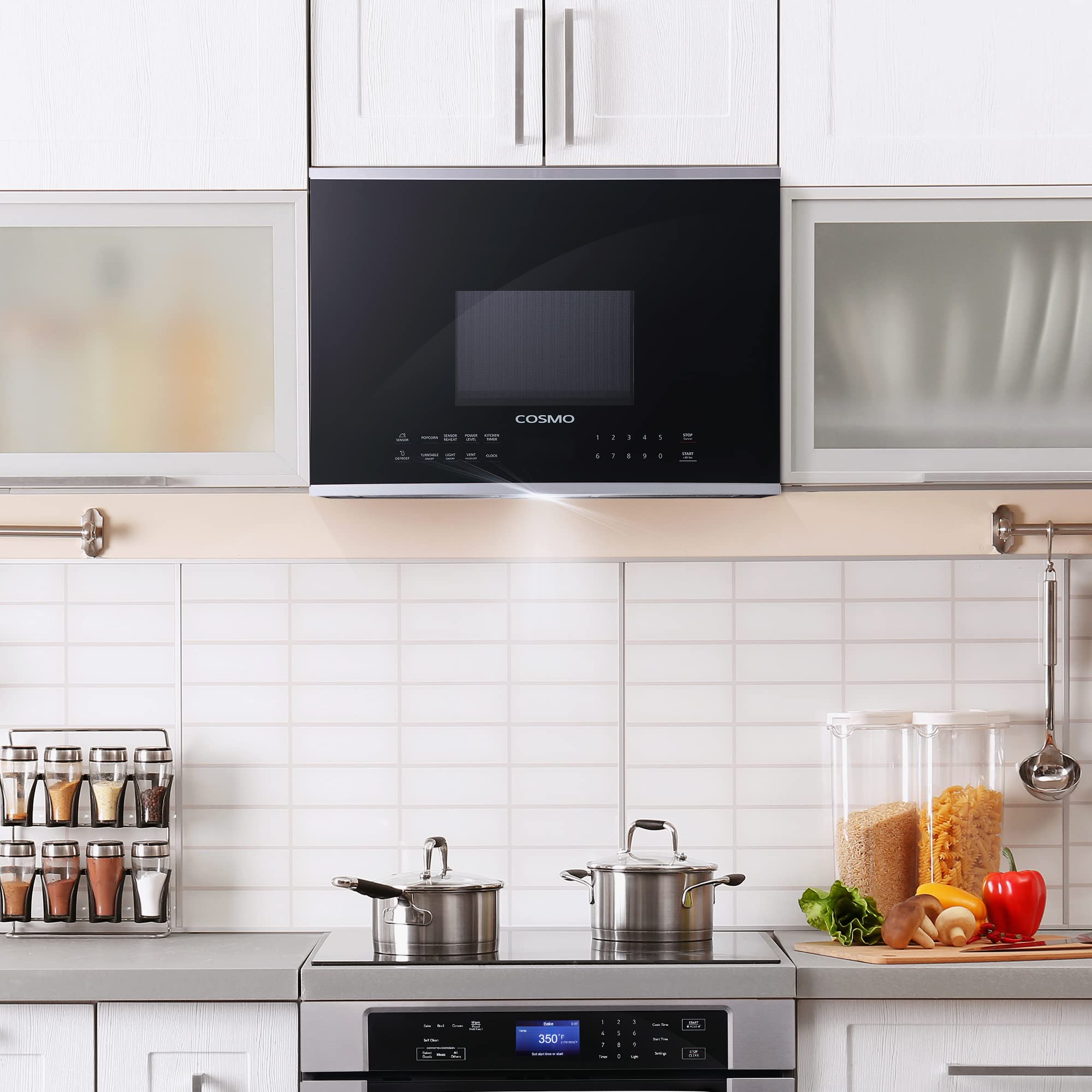 COS-2413ORM1SS Over the Range Microwave Oven with Vent Fan, 1.34 cu. ft. Capacity, 1000W, 24 inch, Black / Stainless Steel