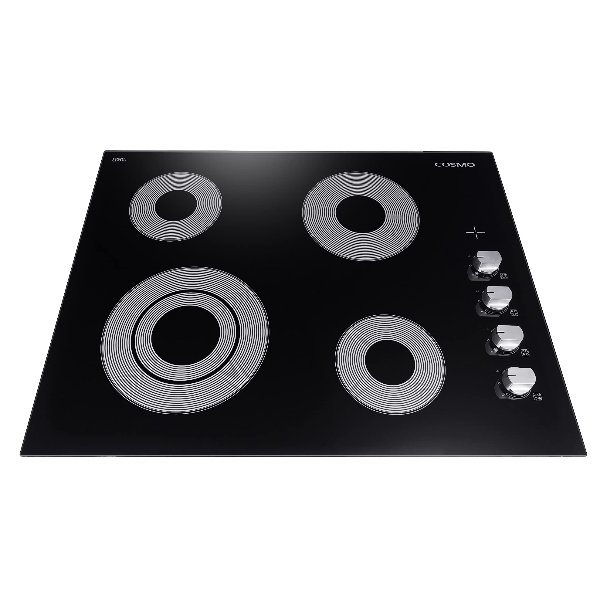 COS-244ECC 24 Inch Electric Ceramic Glass Cooktop with Burners, Dual Zone Element, Hot Surface Indicator Light and Control Knobs, Black (24 Inch)
