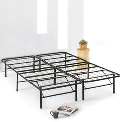 Fast Furnishings Queen Folding Metal Bed with Storage