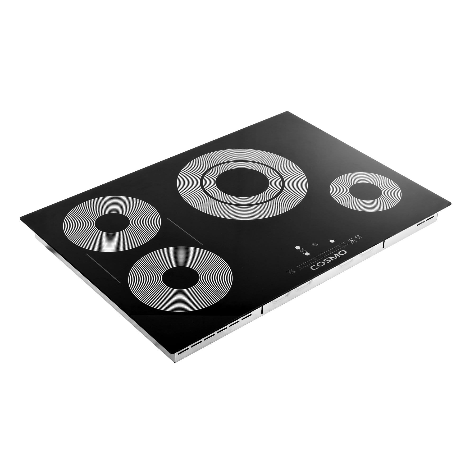 COS-304TBECC Electric Ceramic Glass Cooktop with 4 Burners, Dual Zone Element, Hot Surface Indicator Light and Touch Controls, 30 inch, Black
