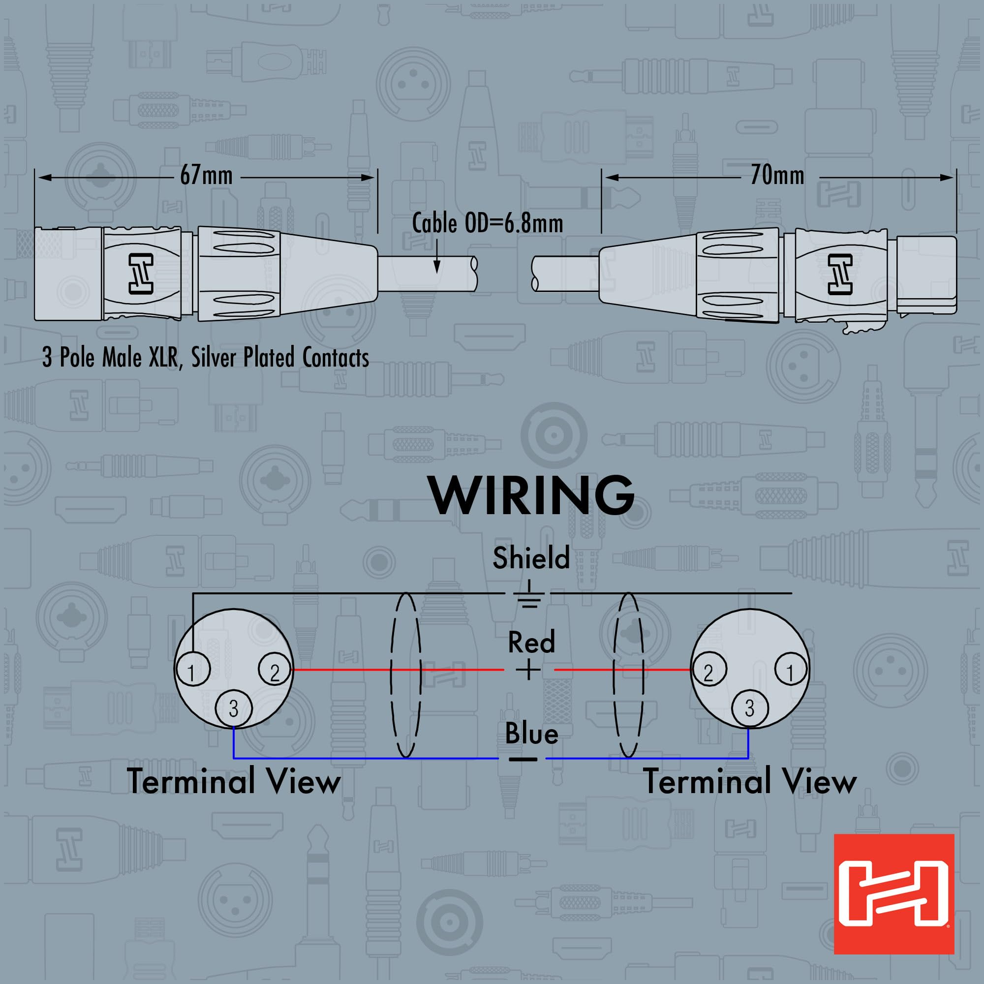 Hosa Hmic-003 REAN XLR3F to Xlr3M Pro Microphone Cable, 3'