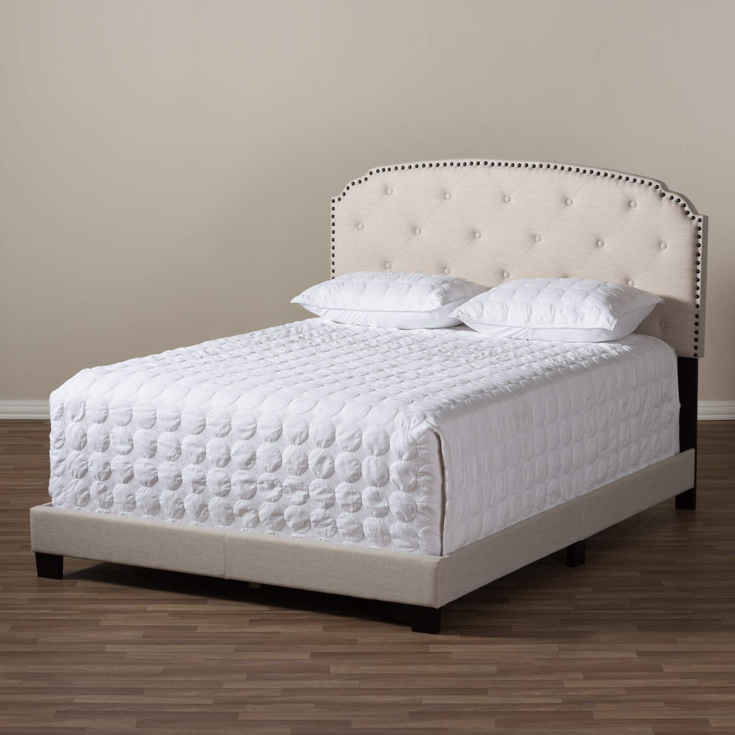 Lexi Modern and Contemporary Light Beige Fabric Upholstered Full Size Bed