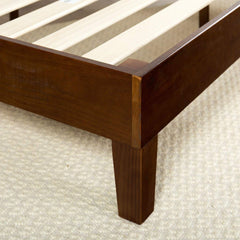 Twin Solid Wood Platform Bed Frame in Espresso