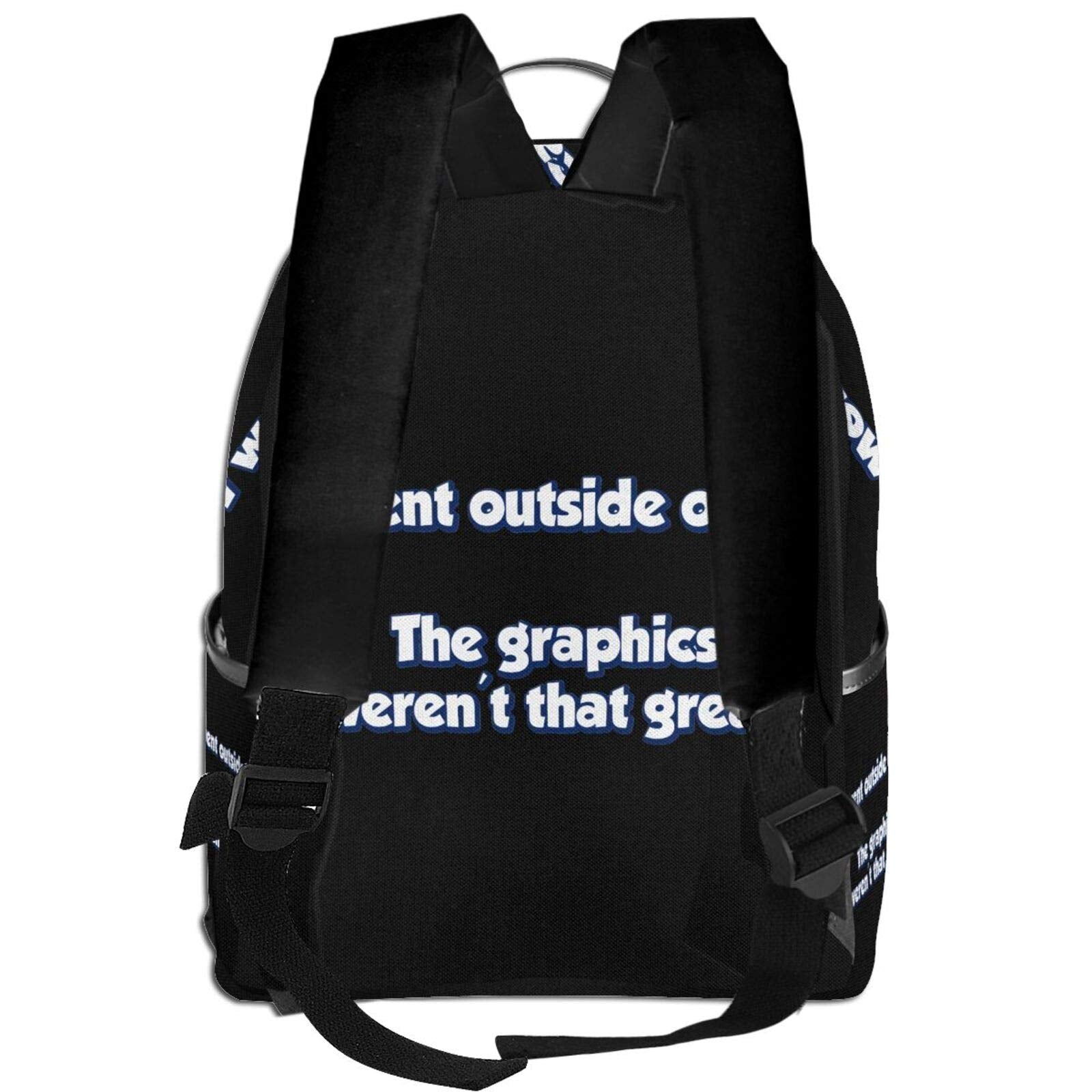 ?? Went Outside Once??Trendy Fashion Backpack Black