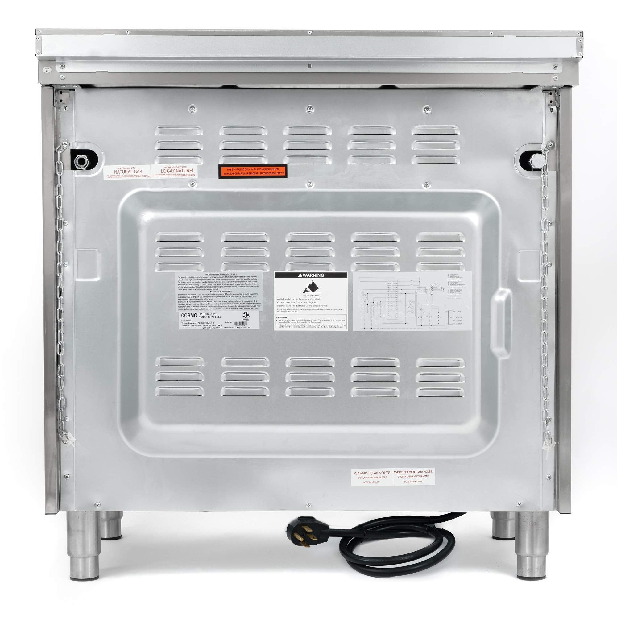 F965 36 in. Stellar Collection 3.8 cu. ft. Dual Fuel Range, 5 Sealed Burners, 8 Function Convection Oven in Stainless Steel