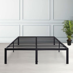 Fast Furnishings Queen Black Metal Heavy Duty Platform Bed