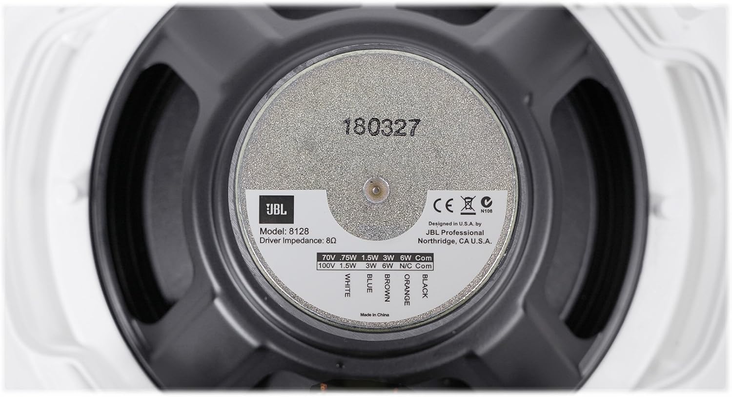 JBL Professional HPD8128 Full-range 8-inch In-Ceiling Loudspeaker, White