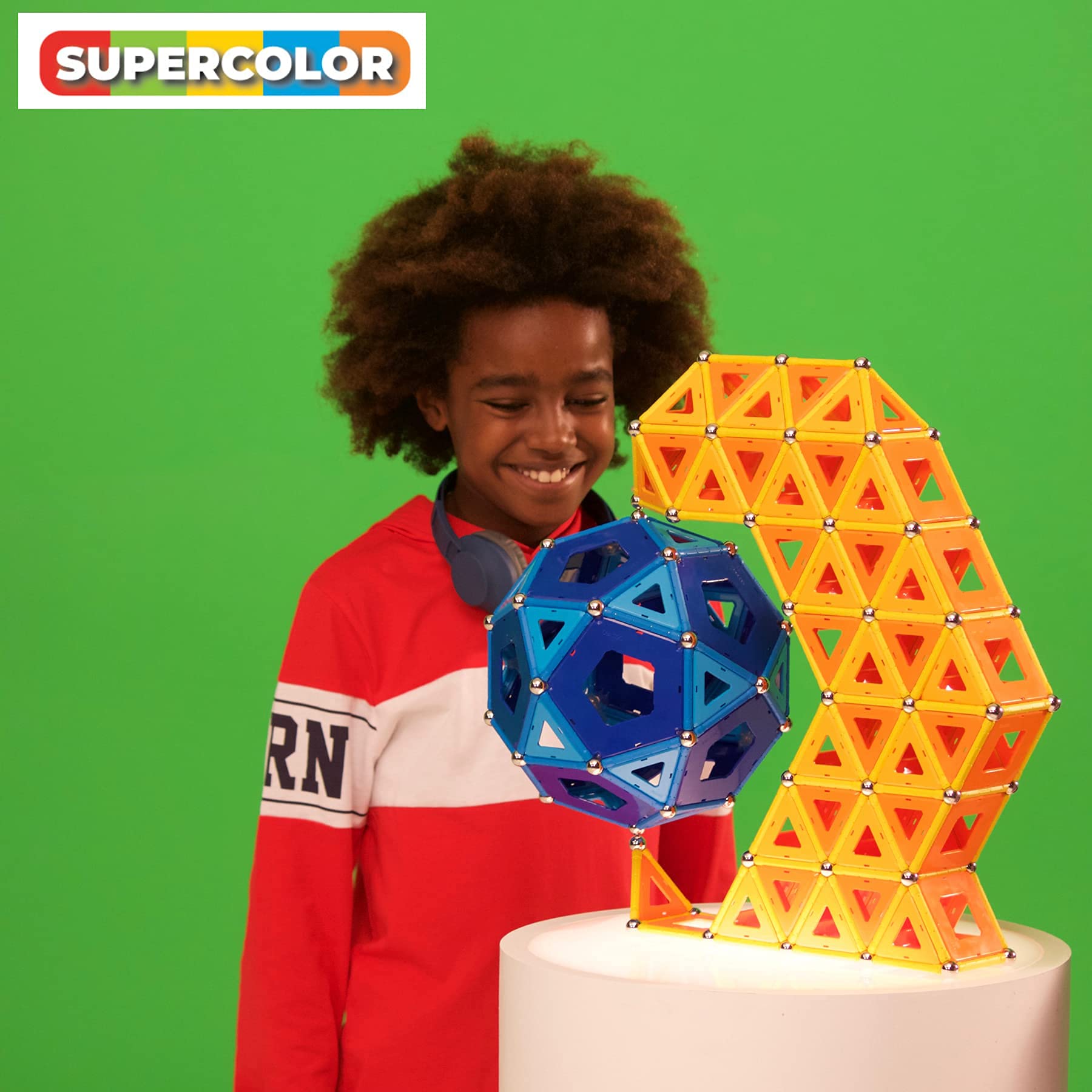 Magnetic Toys Supecolor Tiles 78-Piece Building Set for Kids Ages 5-99 | Swiss-Made STEM & STEAM Authenticated Educational Toy Made from 100% Recycled Plastic | Creative Learning Play