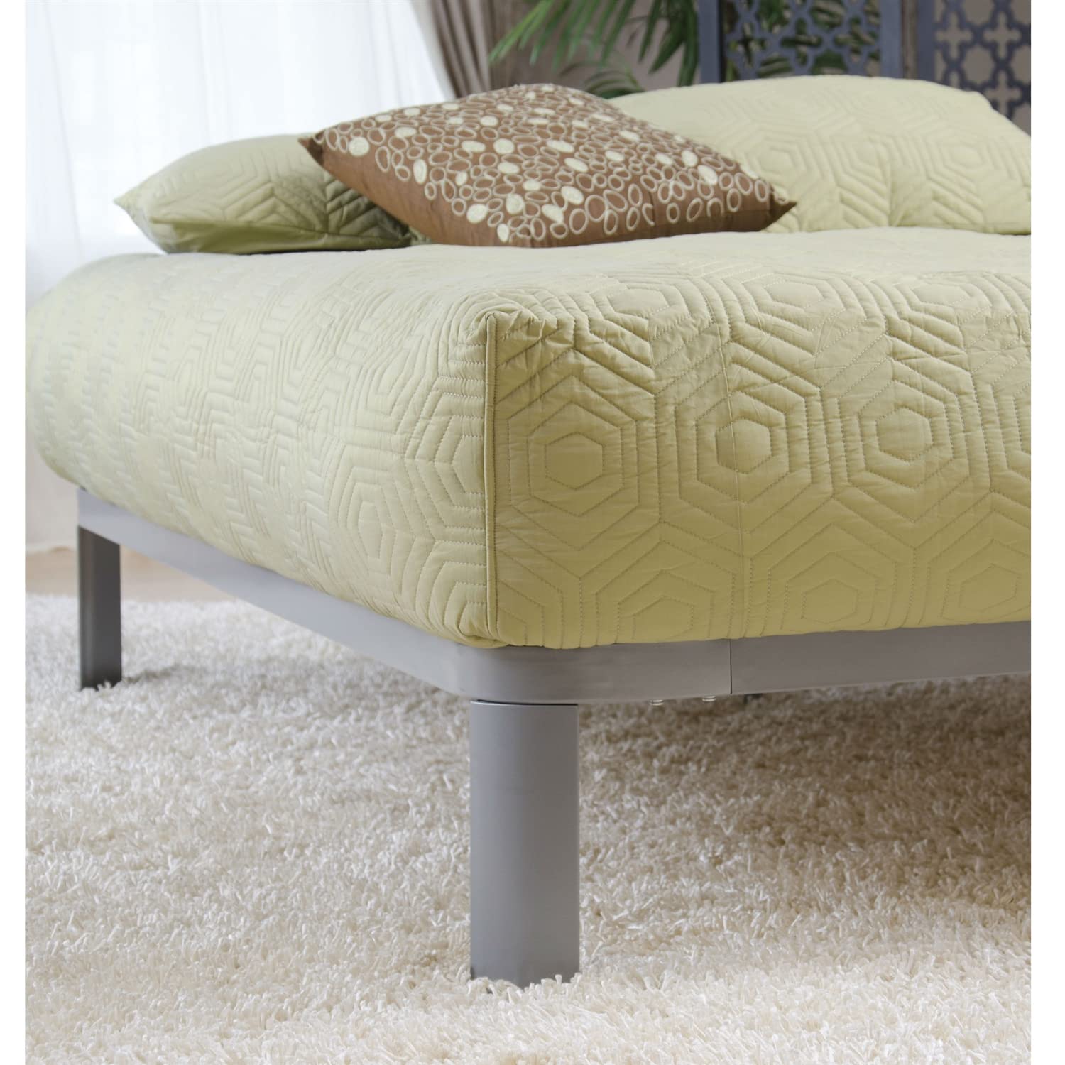 Twin Luna Metal Platform Bed Frame w/ Wood Slats