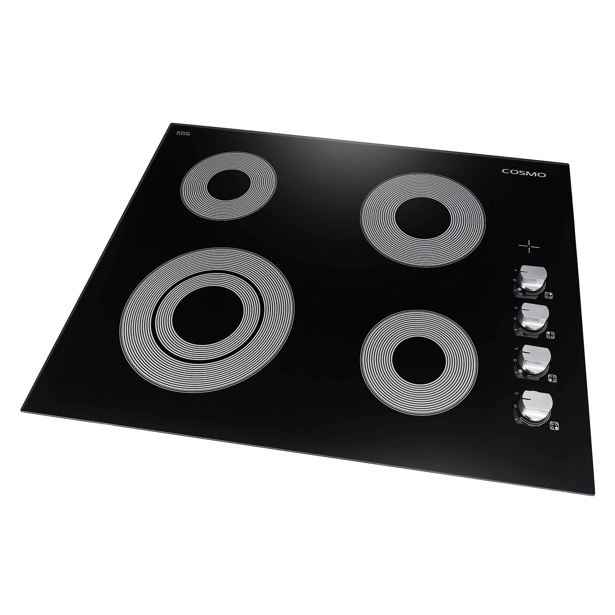 COS-244ECC 24 Inch Electric Ceramic Glass Cooktop with Burners, Dual Zone Element, Hot Surface Indicator Light and Control Knobs, Black (24 Inch)