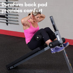 (GAB60) Pro-Style Adjustable Ab Board - Abdominal crunch and sit-up bench designed for home or commercial gym, Black