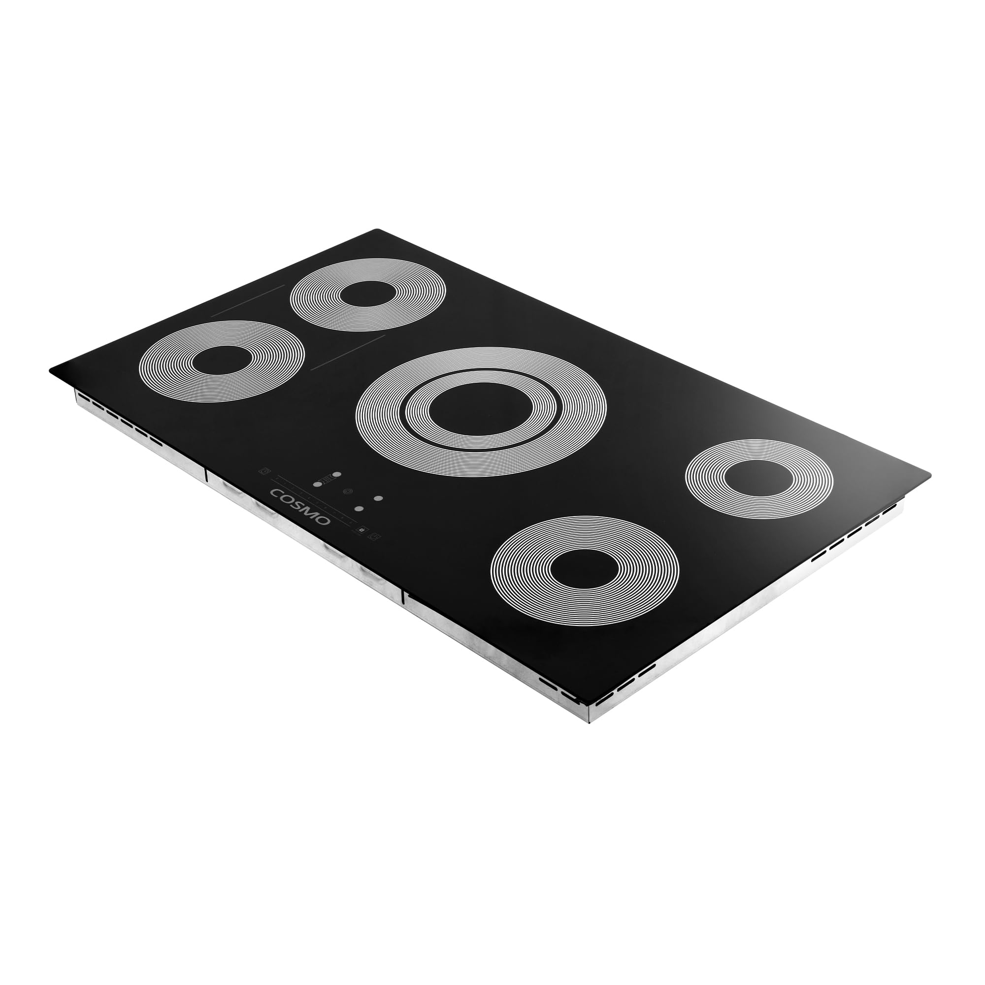 COS-365TBECC Electric Ceramic Glass Cooktop with 5 Burners, Dual Zone Element, Hot Surface Indicator Light and Control Knobs, 36 inch with Touch, Black