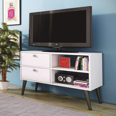 Fast Furnishings White Grey Mid-Century TV Stand